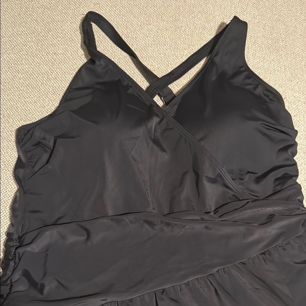 Black NWOT D & Co 20W Black Swim Dress - Picture 2 of 10